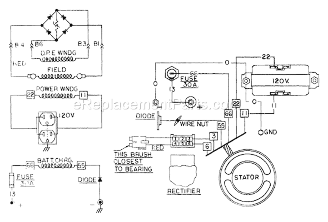 Page E Diagram and Parts List for 8779-0  Briggs and Stratton Generator